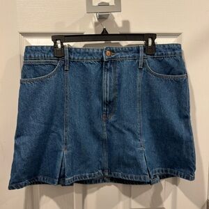 Wrangler Pleated Blue Denim Mini Skirt